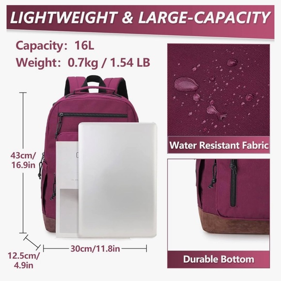 NWOT VX VONXURY Lightweight Water Resistant Travel Backpack w/Multiple Pockets - Picture 2 of 10